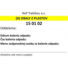 Etiketa - Obaly z plastov, plasty 15 01 02 Trebišov Etiketa - Obaly z plastov, plasty 15 01 02 Trebišov